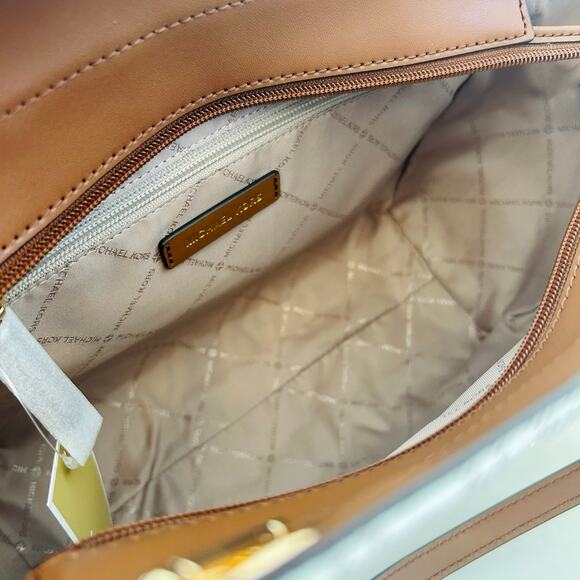 Michael Kors Purse jet set travel large chain tote shoulder bag vanilla MK - Picture 7 of 10